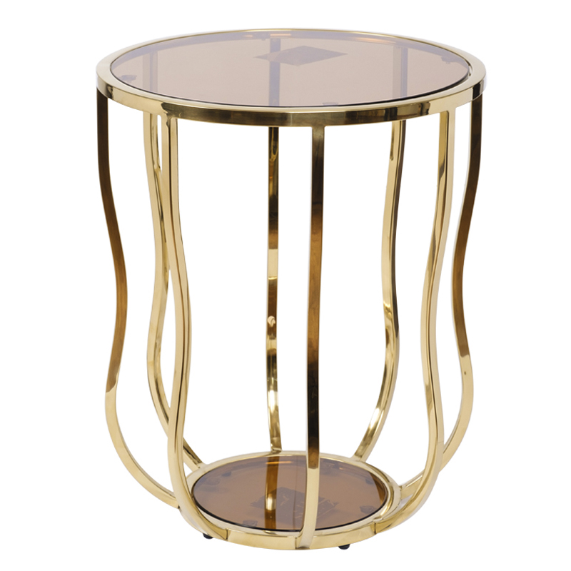 Приставной стол Fedric Side Table gold Глянцевое золото в Омске | Loft Concept 