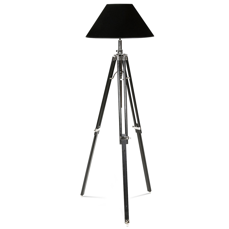 Торшер Eichholtz Floor Lamp Telescope nickel & black Черный Никель в Омске | Loft Concept 