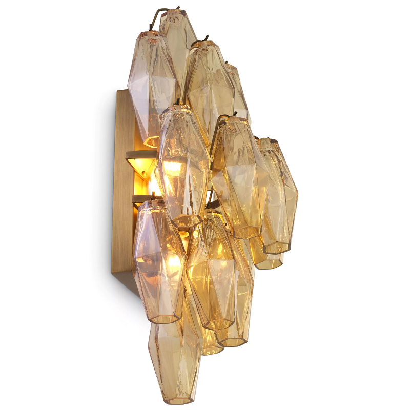 Бра Eichholtz Wall Lamp Benini Amber Латунь Янтарный в Омске | Loft Concept 