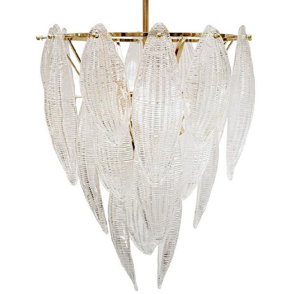 Textured glass Chandelier Глянцевое золото Прозрачный (Transparent) в Омске | Loft Concept 