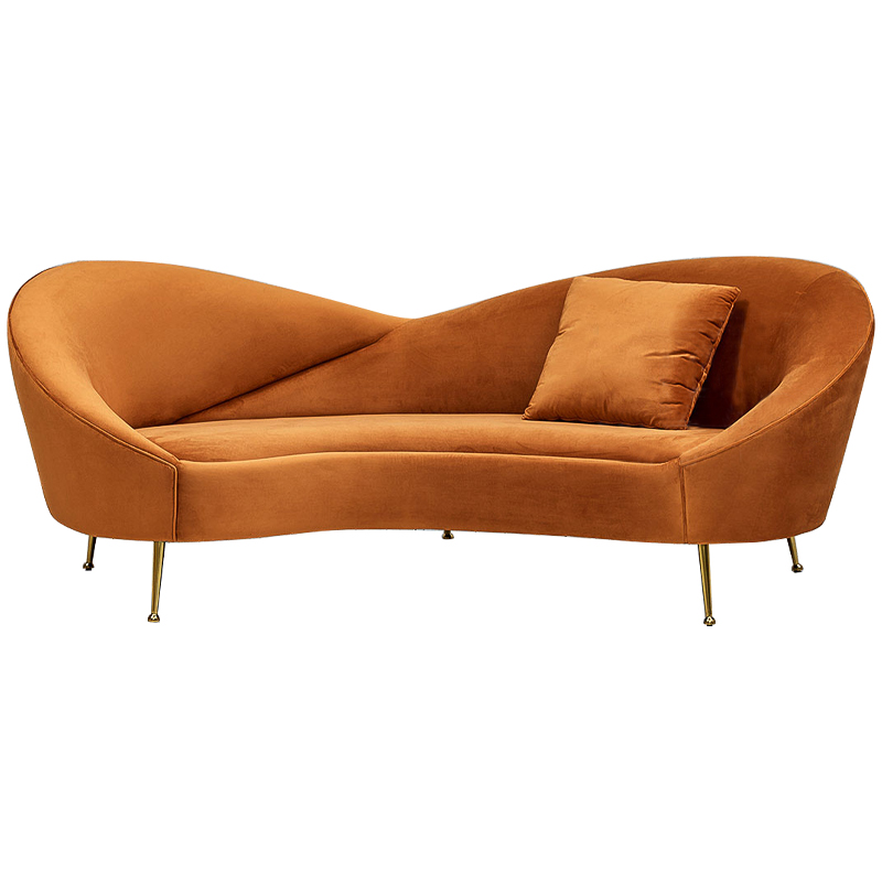 Диван Prudence Orange Sofa Оранжевый Золотой в Омске | Loft Concept 