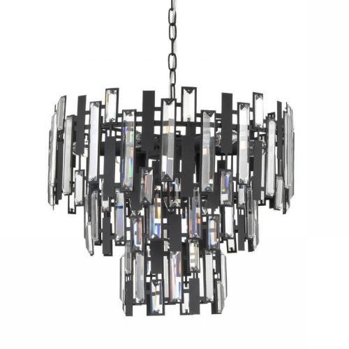 Люстра Darkness Chandelier three cascades Черный Прозрачный в Омске | Loft Concept 