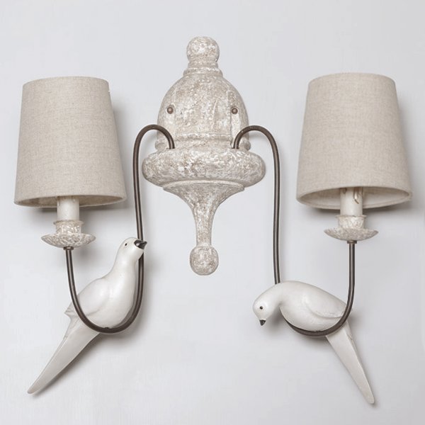 Бра Norman Bird Wall Lamp double ivory ( слоновая кость ) в Омске | Loft Concept 