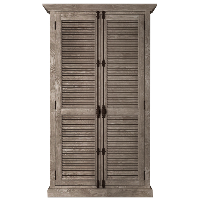 RH Shutter Double-Door Cabinet Шкаф с реечными дверями дуб  в Омске | Loft Concept 