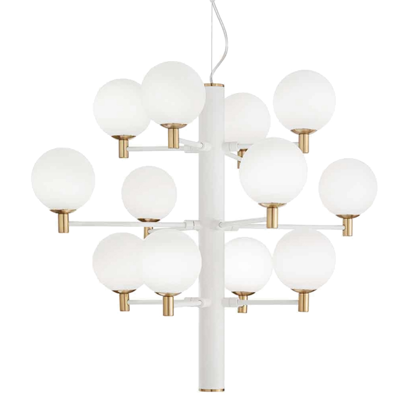 Люстра Italian Globe Abstraction Light White 12 Белый Золотой в Омске | Loft Concept 