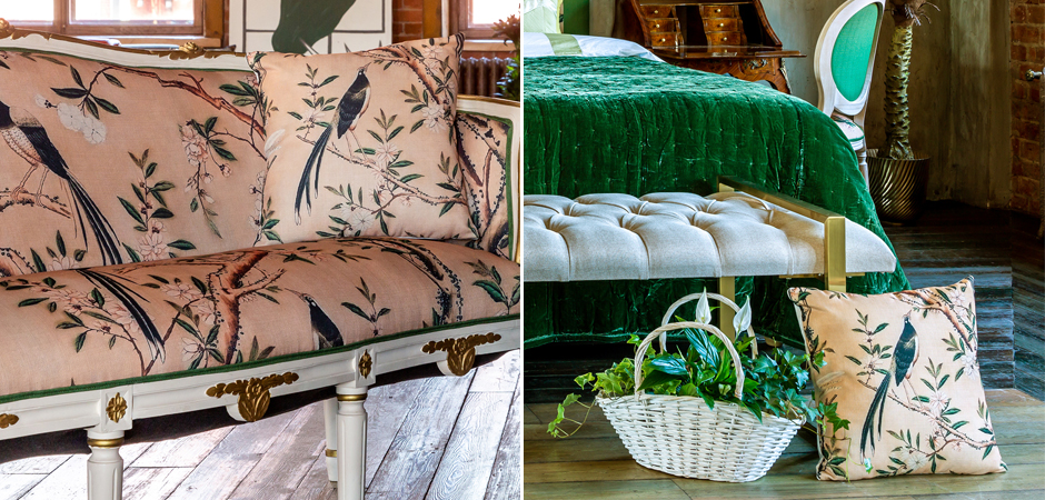 Декоративная подушка Beige and Green Chinoiserie 1 Декоративная подушка Beige and Green Chinoiserie 1 - Loft-Concept в Омске