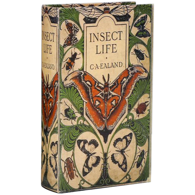 Шкатулка-книга с сейфом Insect Life Book Box Зеленый Бежевый Мульти в Омске | Loft Concept 