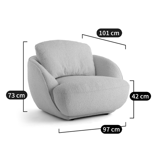 Полукруглое кресло из обивки меланж Halle Melange Armchair в Омске