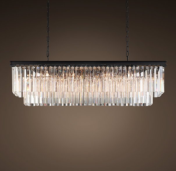 Люстра RH 1920s Odeon Clear Glass Fringe Blackiron 125 Черный в Омске | Loft Concept 