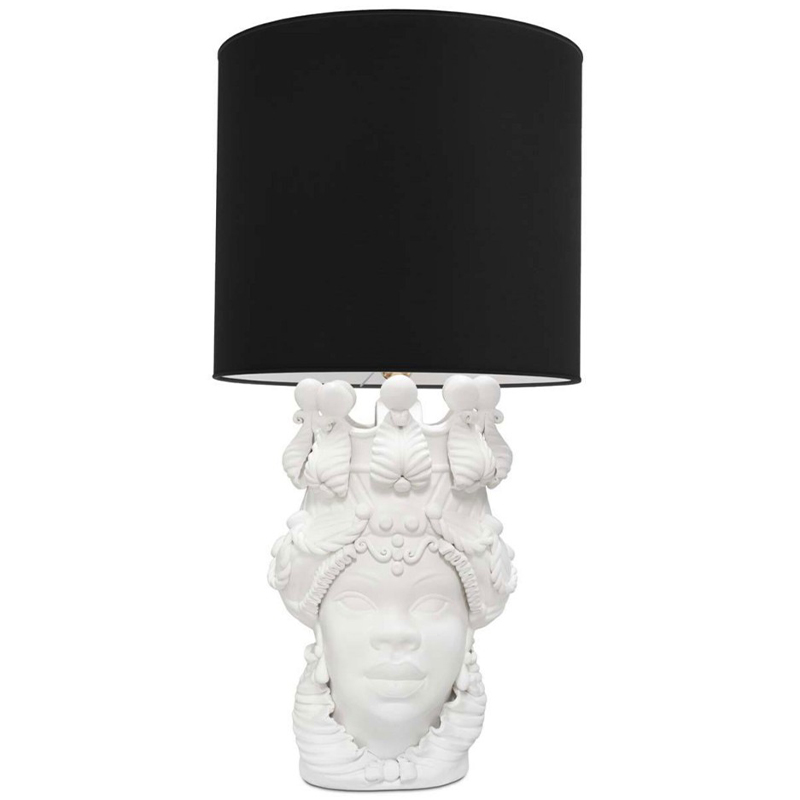 Настольная лампа Table Lamp Moro Lady Big Lipstick Black Белый Черный в Омске | Loft Concept 