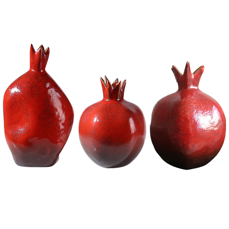 Декоративная статуэтка Pomegranate Statuette Красный Золотой в Омске | Loft Concept 