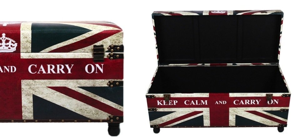 Сундук Union Jack Leather "Keep calm and..." - Loft-Concept в Омске