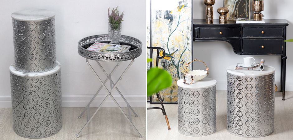 Приставной Стол Artesia Table с белым мрамором Приставной Стол Artesia Table с белым мрамором - Loft-Concept в Омске