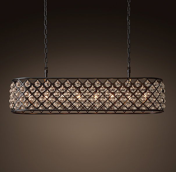 Люстра RH Spencer Rectangular Chandelier 120 Черный в Омске | Loft Concept 