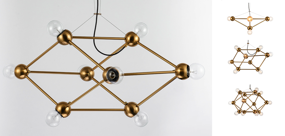 Люстра Molecule Gold Chandelier - Loft-Concept в Омске