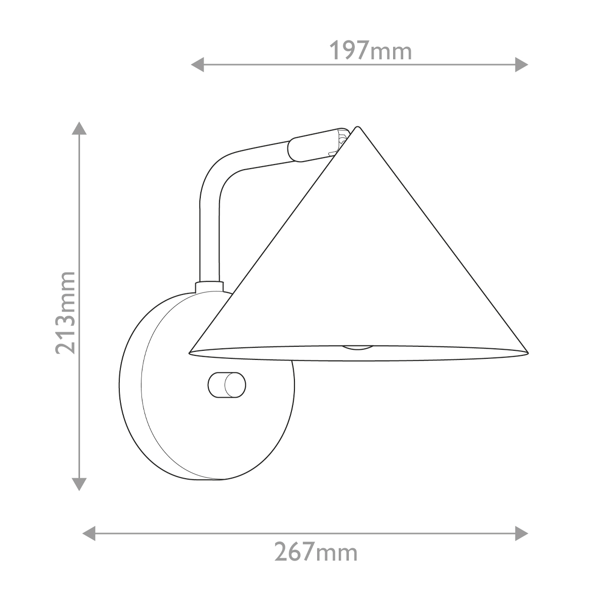 Бра с широким конусным плафоном с золотистой внутренней стороной Alora Mood в Омске
