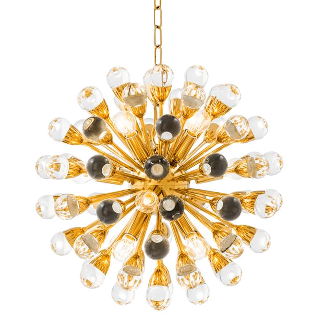 Люстра Chandelier Antares S Gold Золотой Прозрачный в Омске | Loft Concept 