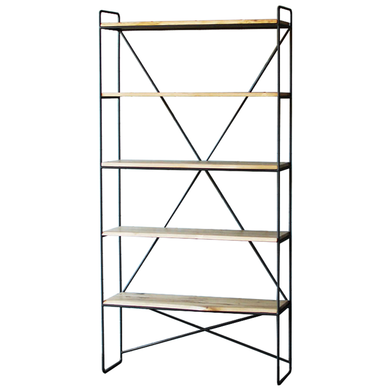 Стеллаж Hart Industrial Metal Rust Rack Черный Древесина в Омске | Loft Concept 