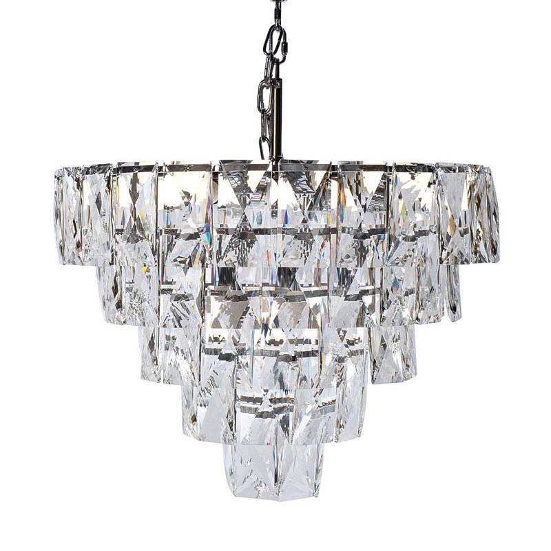 Люстра Tiers Crystal Light Chandelier 16 D60 Серебряный в Омске | Loft Concept 