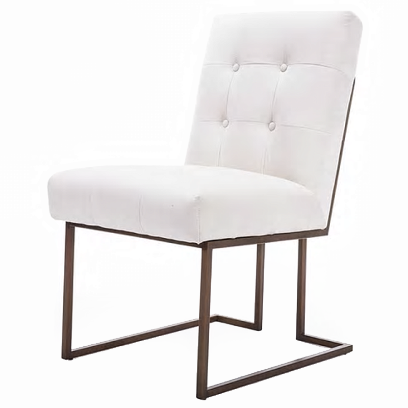 Стул обеденный Burleigh Dining Chair Pearl Iron Белый Коричневый в Омске | Loft Concept 