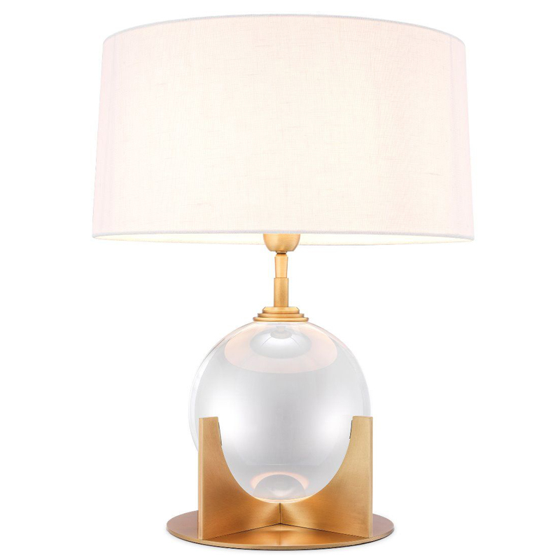 Настольная лампа Eichholtz Table Lamp Fontelina Латунь Античная полированная Прозрачный Белый в Омске | Loft Concept 