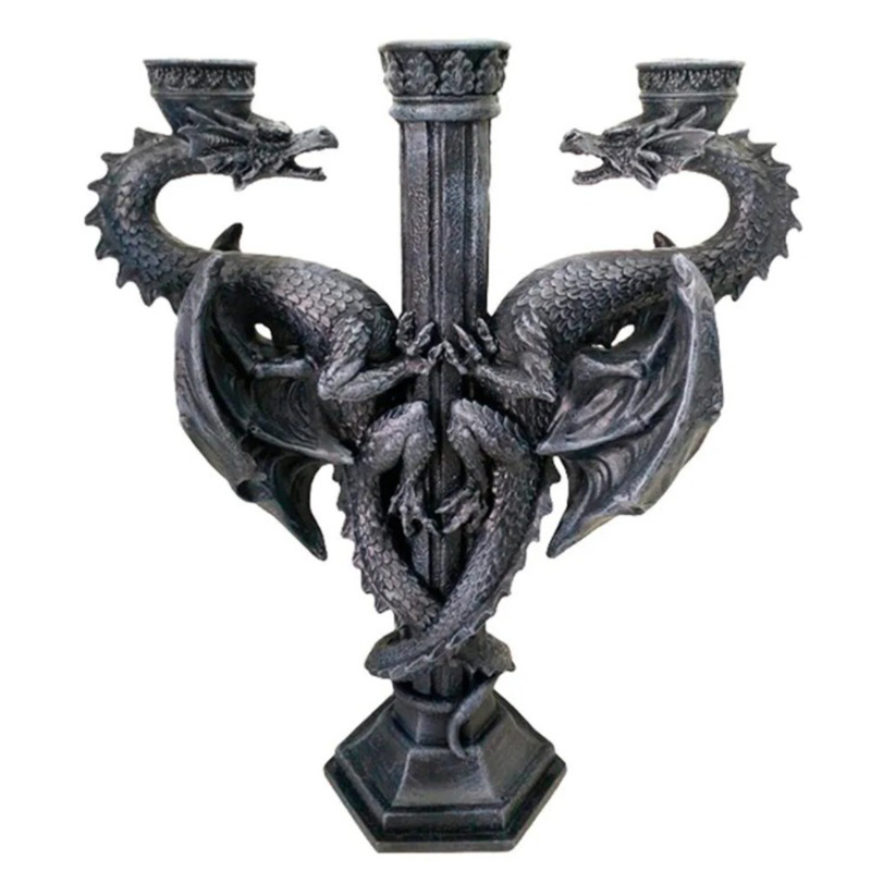 Подсвечник Two Dragons Candlestick Черный в Омске | Loft Concept 