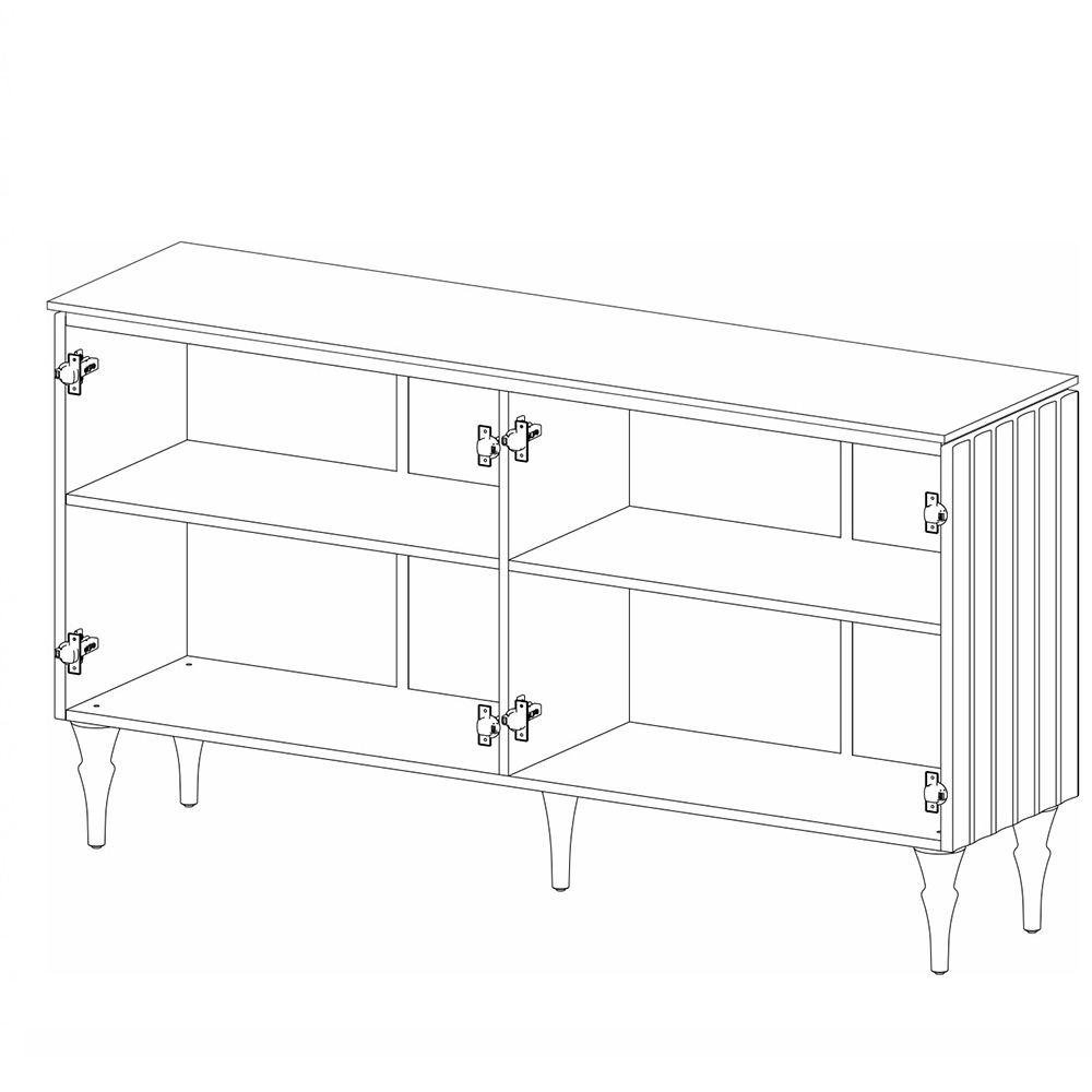 Консоль четырёхдверная с белым рельефным фасадом Expanses of Beauty в Омске