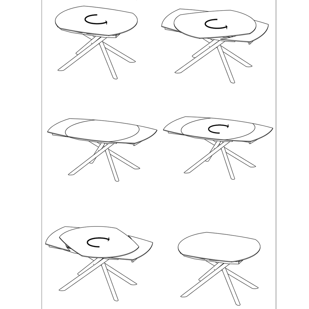 Стол обеденный раскладной круглый Folding Ceramic Table в Омске