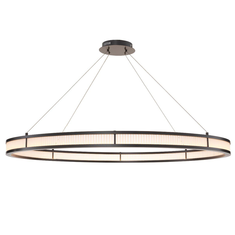 Люстра Eichholtz Chandelier Damien XL Bronze Темная бронза Белое матовое стекло в Омске | Loft Concept 