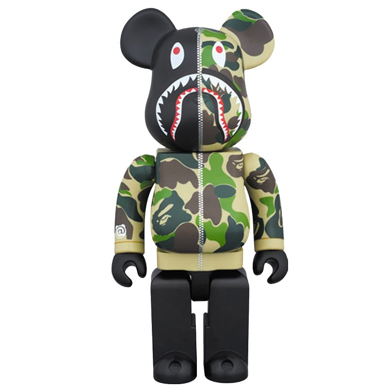 Статуэтка Bearbrick Camo Shark Зеленый Черный в Омске | Loft Concept 