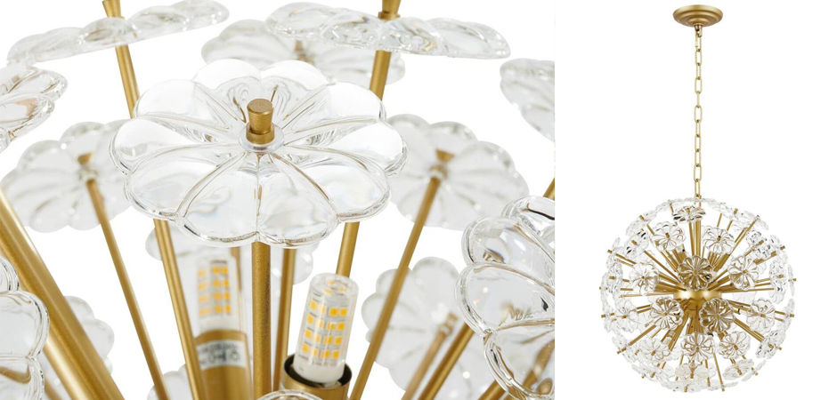 Люстра Glass Flowers Sputnik Chandelier D 48 Люстра Glass Flowers Sputnik Chandelier D 48 - Loft-Concept в Омске