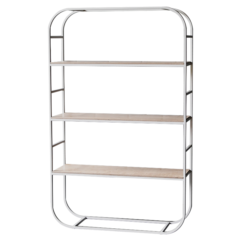 Стеллаж Parson Industrial Metal Rust Rack Белый Древесина в Омске | Loft Concept 