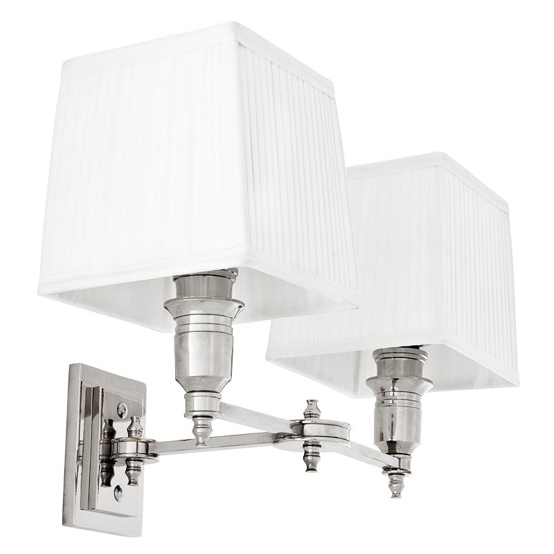 Бра Wall Lamp Lexington Double Nickel+White Никель Белый в Омске | Loft Concept 