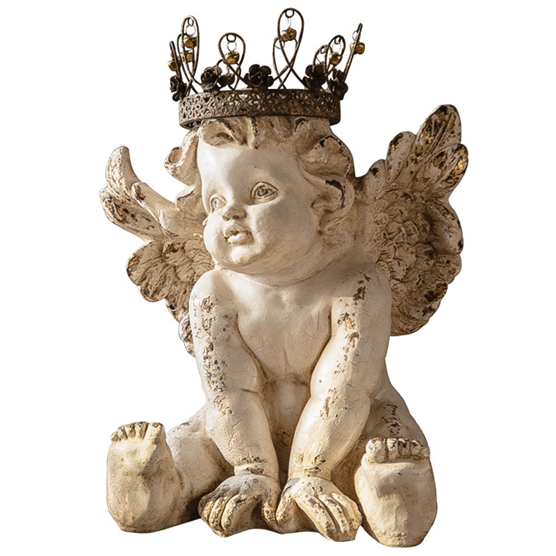 Статуэтка Angel Crown Provence Statuette Бежевый Коричневый винтаж в Омске | Loft Concept 