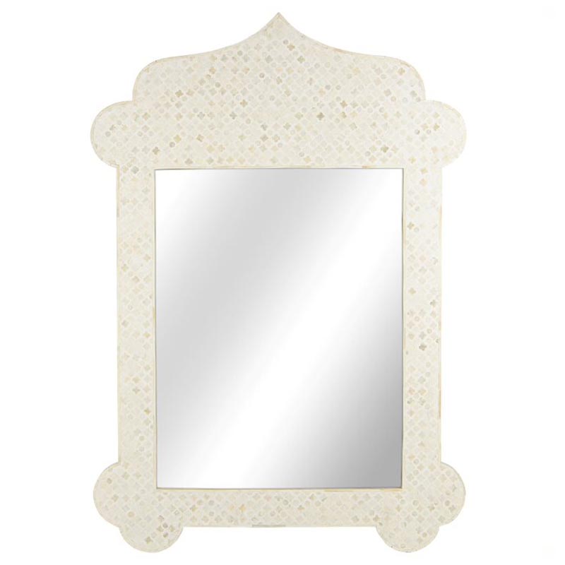 Зеркало Bone Inlay Dome Mirror beige Бежевый в Омске | Loft Concept 