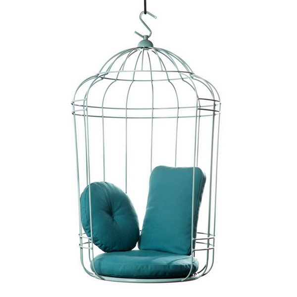 Подвесное кресло "клетка" Swing chair Cage Тёмный циан Дымчатая Роза Серый Терракотовый Желтый в Омске | Loft Concept 