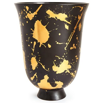 Ваза Futura Drip Urn Jonathan Adler Черный Золотой в Омске | Loft Concept 