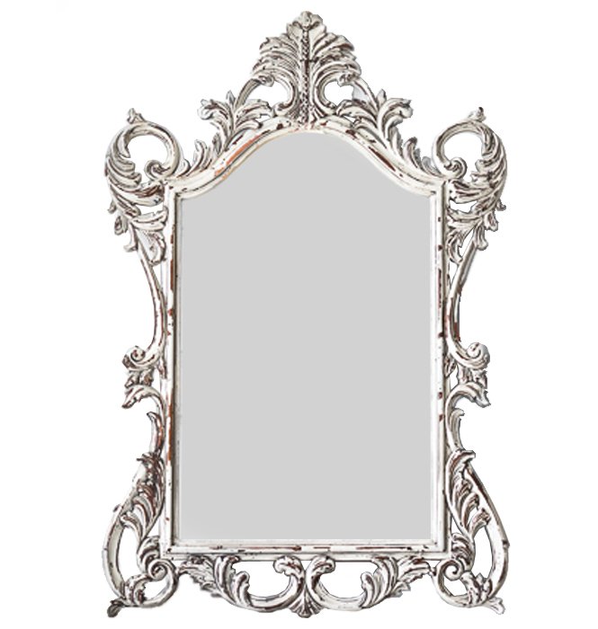 Зеркало Baroque ornament mirror Белый винтажная патина   в Омске | Loft Concept 