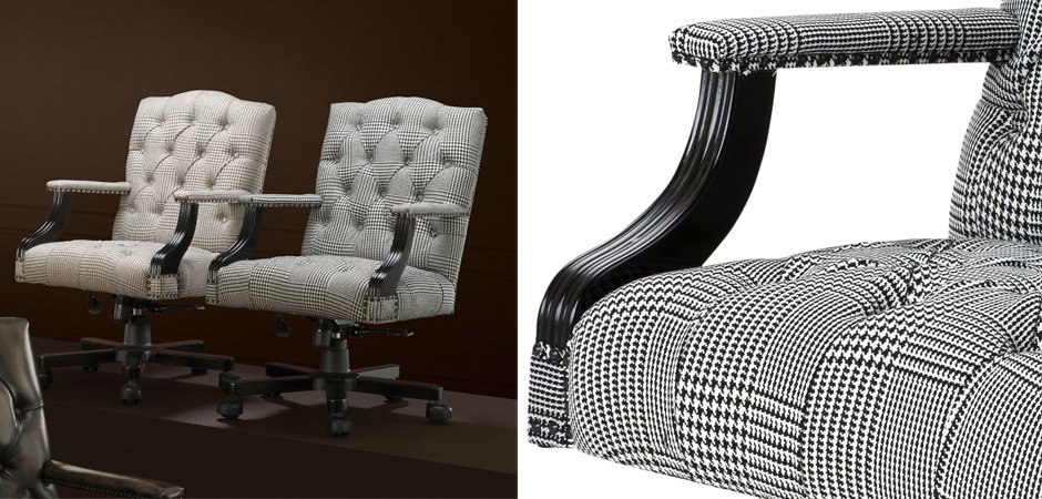Офисное кресло Eichholtz Desk Chair Burchell black & white Офисное кресло Eichholtz Desk Chair Burchell black & white - Loft-Concept в Омске