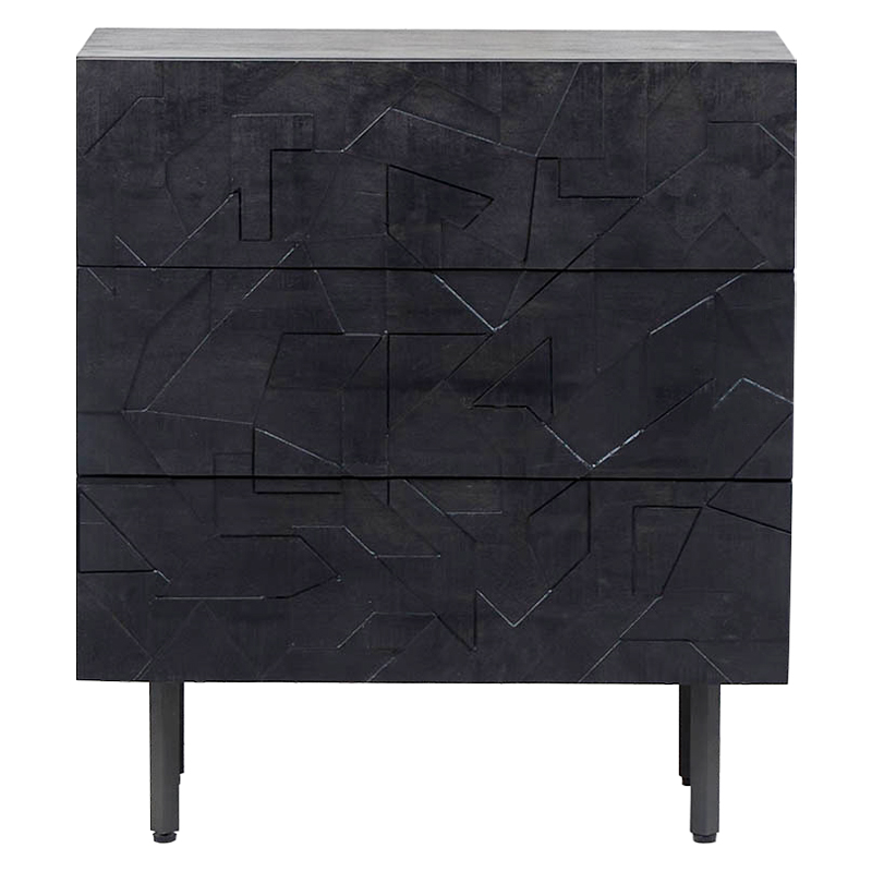 Комод Polygonal Ornament Chest of Drawers M Черный в Омске | Loft Concept 