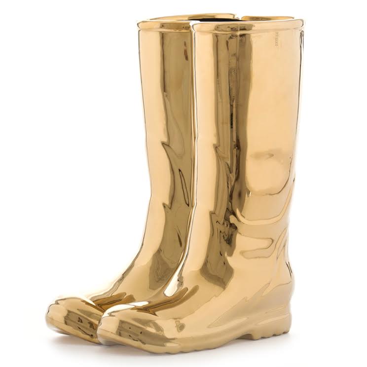 Подставка для зонтов и тростей Seletti Rainboots Gold Глянцевое золото в Омске | Loft Concept 