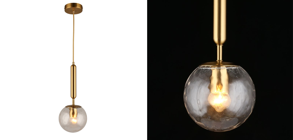 Подвесной светильник Bubble Glass с рельефным стеклом Подвесной светильник Bubble Glass с рельефным стеклом - Loft-Concept в Омске