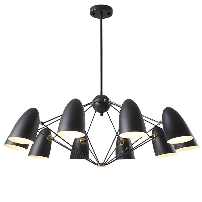 Люстра JLYLITE 10-Light Sputnik Chandelier Black Черный в Омске | Loft Concept 