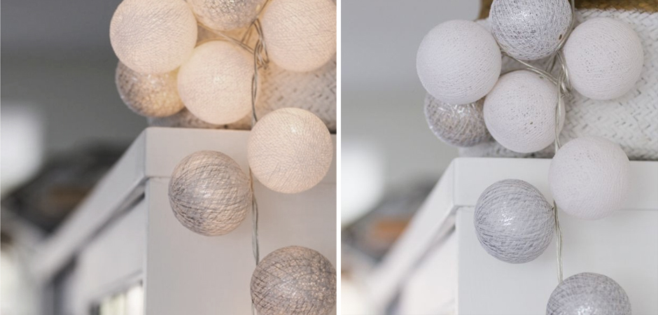 Гирлянда хлопковые фонарики Сotton Ball White-Silver - Loft-Concept в Омске