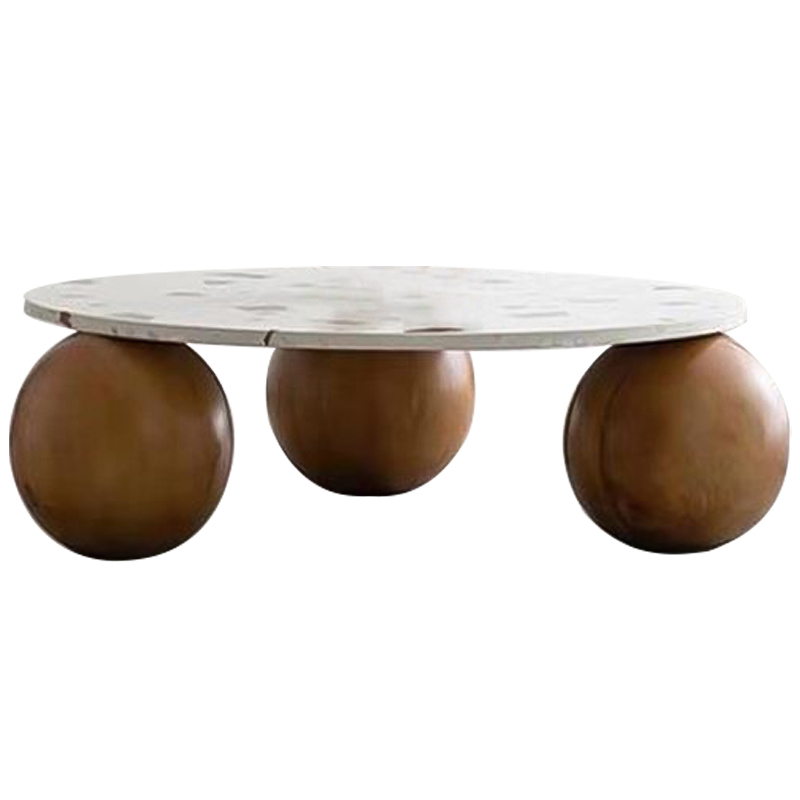 Кофейный стол Oliver Wooden Forms Coffee Table Коричневый Белый в Омске | Loft Concept 