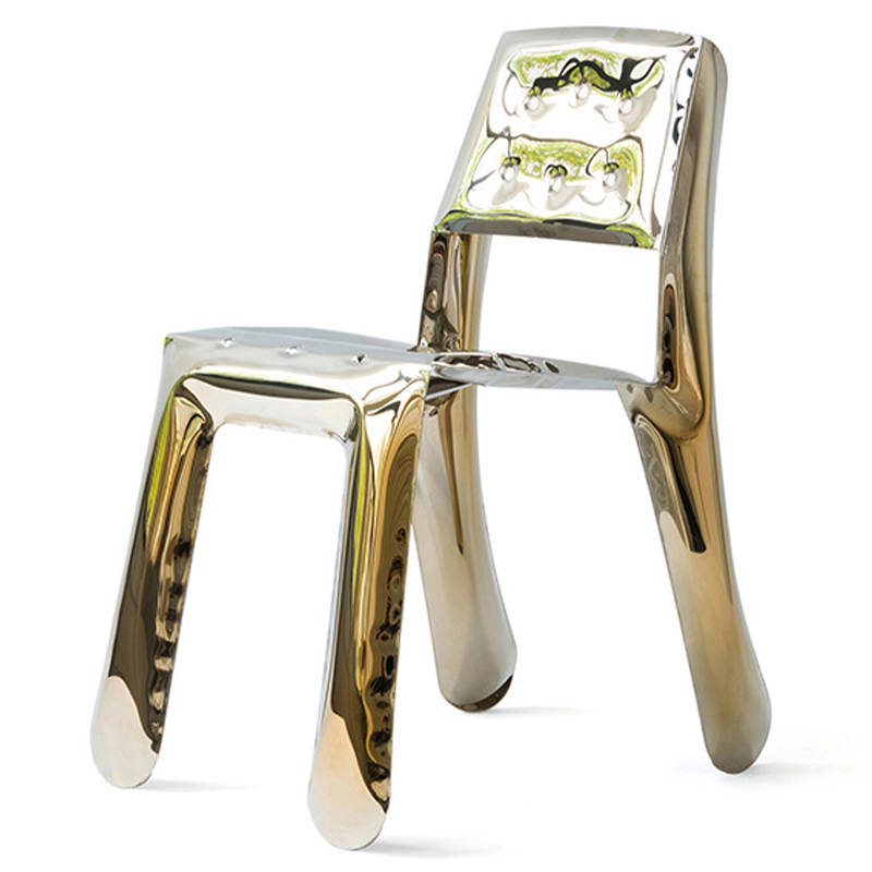 Стул Chippensteel 0.5 Polished Gold Glossy Color Carbon Steel Seating by Zieta Глянцевое золото Стул Chippensteel 0.5 Polished Gold Glossy Color Carbon Steel Seating by Zieta Глянцевое золото в Омске | Loft Concept
