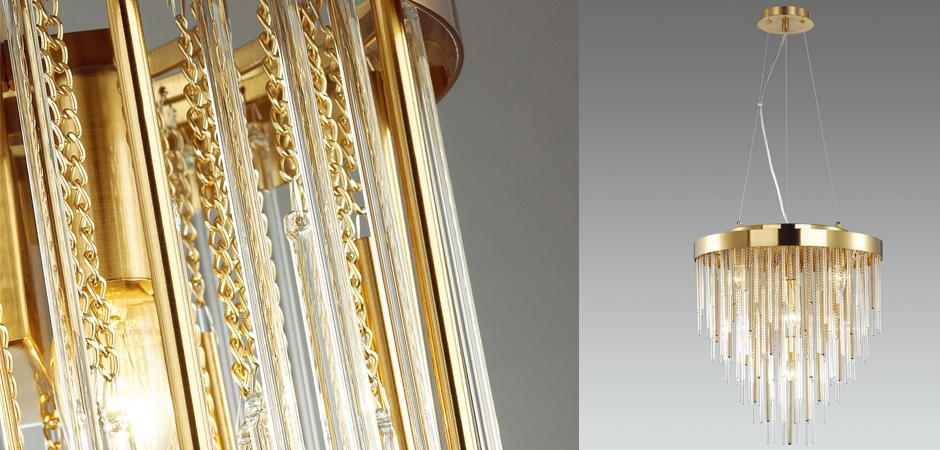 Люстра Luxury Gold & Glass Stripes Люстра Luxury Gold & Glass Stripes - Loft-Concept в Омске