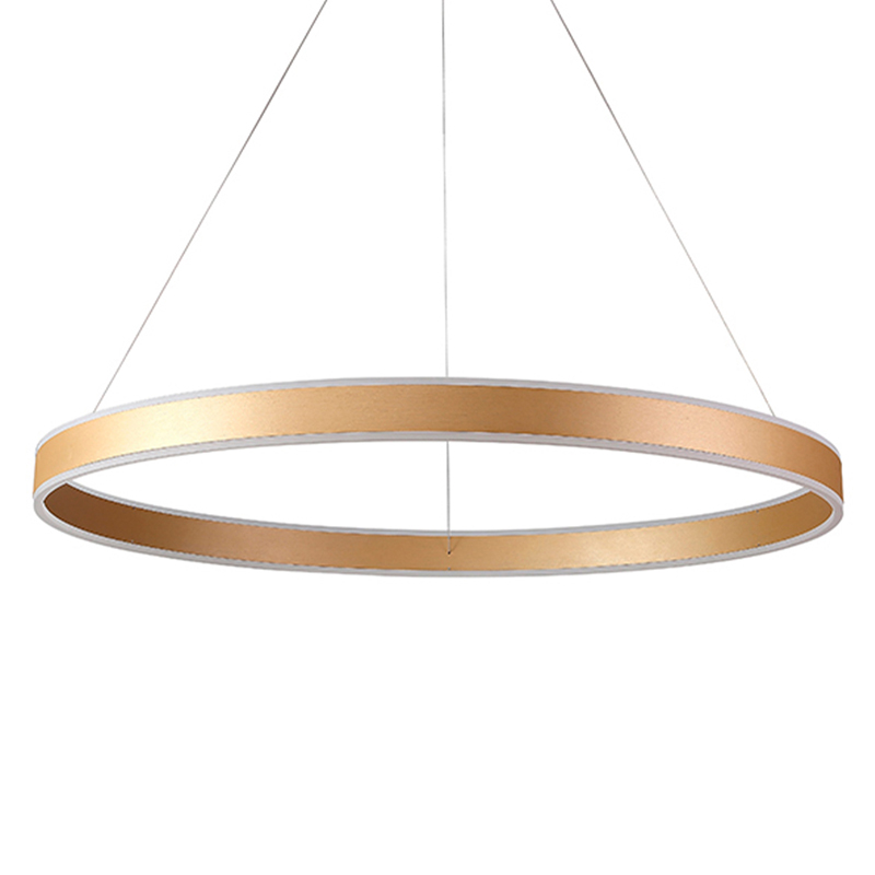 Люстра подвесная светодионая кольцевая золотого цвета Ring Horizontal Золотой Белый Люстра подвесная светодионая кольцевая золотого цвета Ring Horizontal Золотой Белый в Омске | Loft Concept