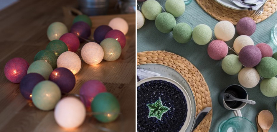 Гирлянда хлопковые фонарики Сotton Ball Forest Fruit - Loft-Concept в Омске