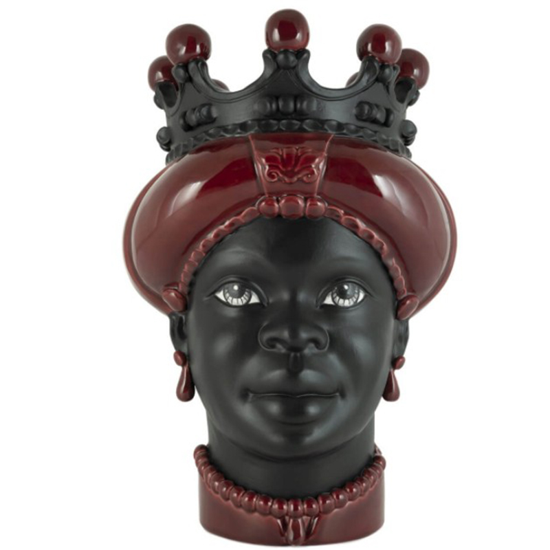 Ваза VASE MORO LADY CROWN DARK burgundy Бургундский красный Черный в Омске | Loft Concept 